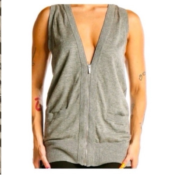 3/$19 Banana Republic sleeveless zip up tank top blouse cardigan vest tunic - Picture 3 of 14